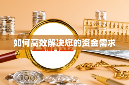 盐边如何高效解决您的资金需求
